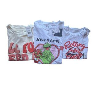 The Beatles Rolling Stones Disney Graphic Tees White Medium Large Unisex